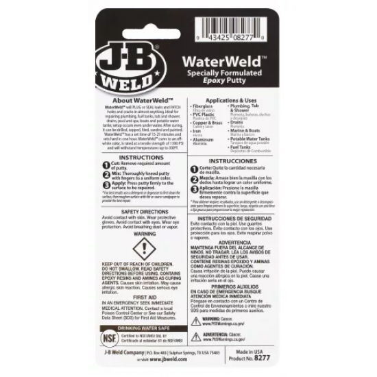 J-B WELD WATERWELD™ EPOXY PUTTY - 2 OZ J-B WELD WATERWELD™ EPOXY PUTTY - 2 OZ