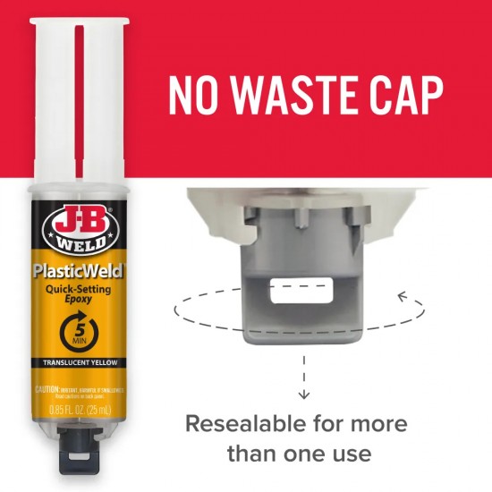 J-B WELD PLASTICWELD™ SYRINGE - 25 ML J-B WELD PLASTICWELD™ SYRINGE - 25 ML