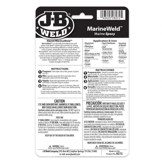 J-B WELD MARINEWELD™ TWIN TUBE - 2 OZ J-B WELD MARINEWELD™ TWIN TUBE - 2 OZ