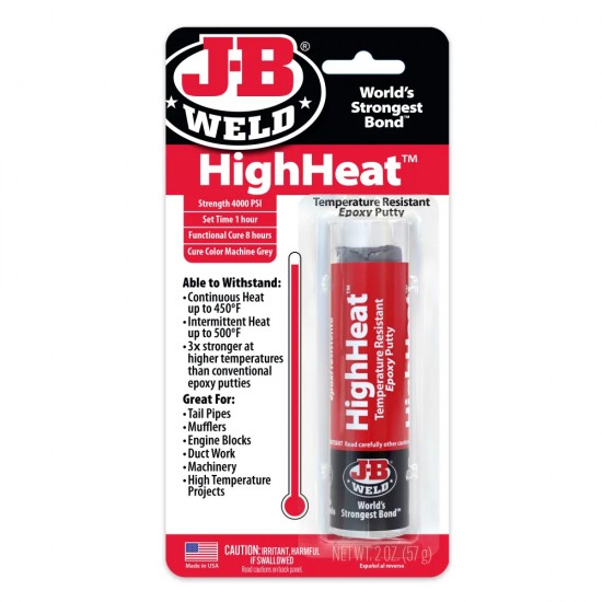 J-B WELD HIGHHEAT™ EPOXY PUTTY - 2 OZ J-B WELD HIGHHEAT™ EPOXY PUTTY - 2 OZ