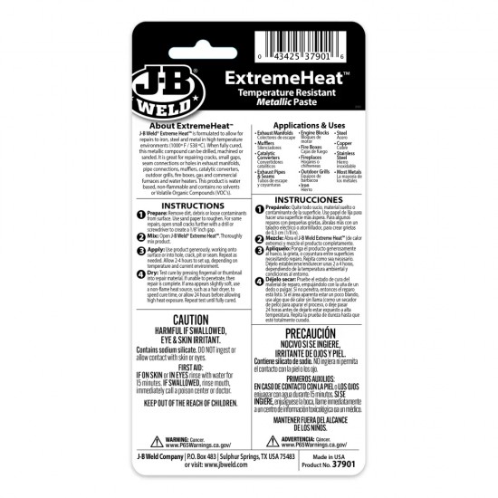 J-B WELD EXTREMEHEAT™ PASTE - 3 OZ J-B WELD EXTREMEHEAT™ PASTE - 3 OZ
