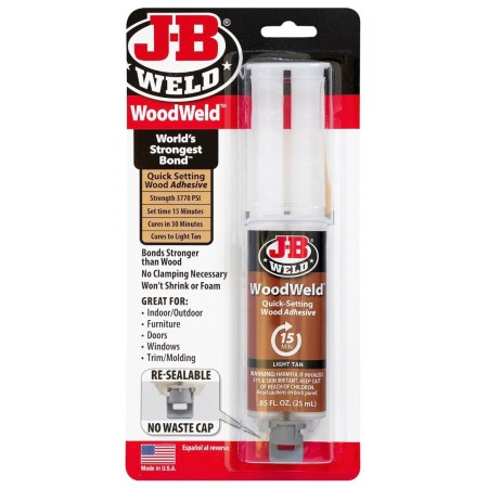 Εποξική Κόλλα Δύο Συστατικών J-B WELD WOODWELD™ SYRINGE – 25 ml Ανοιχτό Καφέ 